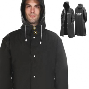 Venta al por mayor gruesa chaqueta impermeable mujeres hombres negro Camping lluvia desgaste de alta calidad personalizado EVA Unisex impermeable con logotipo - Product Image 1