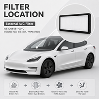 Filtre à air d'habitacle LinTech Tesla Model 3 HEPA à charbon actif, filtre de climatisation externe de remplacement 1206681-00-C, pièces automobiles en gros