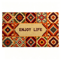 Tapis de bienvenue en fibre de coco imprimé sur mesure avec motif galets de pierre, base en caoutchouc antidérapante, résistant à l'huile, absorbant l'eau, fin et anti-salissures