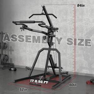 Station d'entraînement multifonctionnelle Gym Power Rack Squat Rack Lever Gym avec système <span class=keywords><strong>de</strong></span> traction basse LAT, système <span class=keywords><strong>de</strong></span> gym à domicile, rapport 2:1 (sans disques <span class=keywords><strong>de</strong></span> poids) - Product Image 3