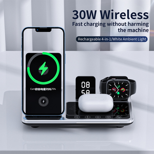 Meilleure vente chargeur sans fil multifonctionnel 3 en 1 pour <span class=keywords><strong>iphone</strong></span> pour montre pour Airpods chargeur sans fil réveil contrôle tactile - Product Image 3