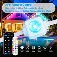Lampes LED RGBW DC24V étanches IP67 pour extérieur, mur et corniche, avec contrôle WiFi pour fêtes et Halloween