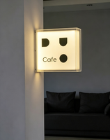 Enseigne lumineuse LED suspendue personnalisée, double face, en acrylique, étanche, impression UV, logo, pour bureau, centre commercial, commerce de détail, salon de beauté