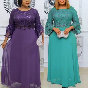 Robes de fête africaines grande taille pour femmes, robes de mariée élégantes en dentelle Ankara Dashiki, robes maxi musulmanes turques tendance - Product Image 2