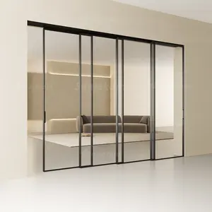 Italian design high-end brand Glass slide Aluminum sliding doors interior doors Complete set of doors