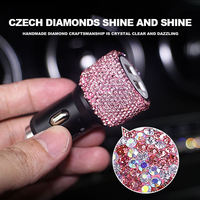 Adaptateur rapide USB double port Bling avec Type C Micro USB 3 en 1 câble de charge multiple accessoires de voiture chargeur de voiture de téléphone
