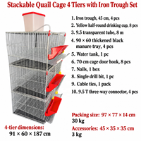 Nouvelle cage d'élevage de cailles en acier galvanisé monocouche empilable, logement modulaire pour cailles, équipement d'élevage avicole pour la production d'œufs