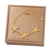 YL transfrontalier nouveau acier inoxydable femmes été à la mode plaqué or Bracelet lumière luxe Niche haut de gamme mode étoile de mer