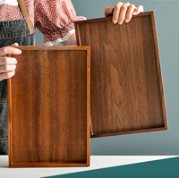 Assiettes et plats rectangulaires en bois massif écologiques Dwax, avec motif lavable, pour les fêtes