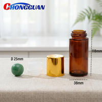 Flacons d'échantillons d'huiles essentielles liquides anti-reflet en verre ambré naturel de 50 ml
