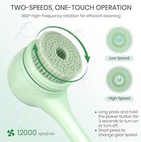 Brosse électrique 5-en-1 à long manche, étanche, pour le visage et le corps, nettoyant doux SPA, brosse corporelle électrique pour bain, brosse cosmétique à piles sèches