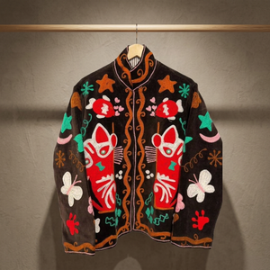 Wholesale Vintage Style Dark Brown <b>Velvet</b> Jacket <b>Women</b> Hand Embroidered Animal Short <b>Coat</b> Boho Winter Outerwear Suzani jacket - Product Image 1