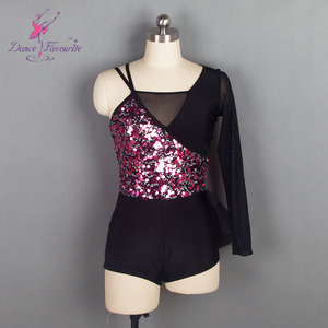 18590 Borgogna paillettes e spandex nero di usura di ballo per le ragazze e le donne <span class=keywords><strong>Jazz</strong></span> & Tap costumi di danza - Product Image 1