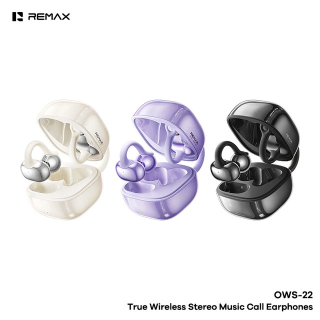 REMAX OWS-22 True Wireless Earphones U-Shape Elastic Clip 4.5H Playtime ENC Noise Reduction BT 6.0 80H Standby Earphones Earbuds