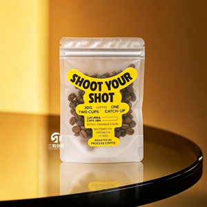 Bolsas de plástico mate para granos de café con logotipo personalizado, MOQ bajo, directo de fábrica, impermeables, con cierre hermético y orificio para colgar. - Product Image 6