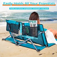 Chaise longue de plage pliable en Oxford imperméable à double siège en métal portable avec appui-tête amovible