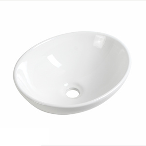 Vasques <span class=keywords><strong>de</strong></span> salle <span class=keywords><strong>de</strong></span> bain en céramique blanches en gros, à poser sur comptoir, <span class=keywords><strong>de</strong></span> type artistique, en plusieurs formes - Product Image 3