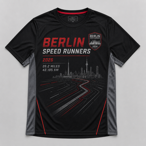 T-shirt de course personnalisé style Berlin, léger et respirant, pour clubs de course et équipes d'événements - Product Image 2