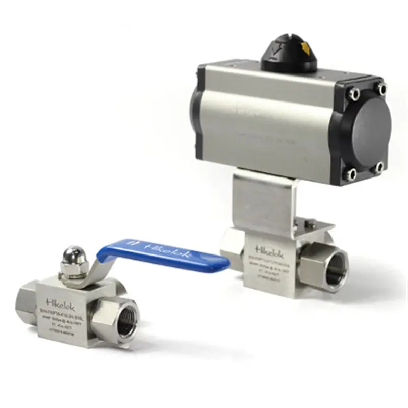 Hikelok ISO 5211- compliant pneumatic rack and pinion Actuators for stainless steel ball valves swagelok type