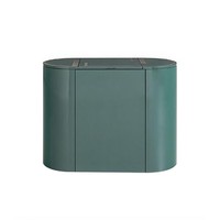 Miroir de luxe italien minimaliste et léger en bois massif vert émeraude avec table de toilette réglable, parfait pour