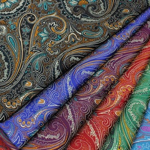 Vải gấm tơ tằm kiểu Trung Hoa cổ điển, chất liệu làm váy satin thủ công, họa tiết nhuộm sợi, co giãn, thoáng khí - Product Image 1