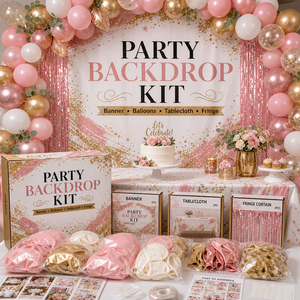 Kit de décoration personnalisé en plastique pour événements et fêtes : bannière de fond, ballons pour anniversaire, enterrement de vie de jeune fille, douche nuptiale - Origine Chine - Product Image 5