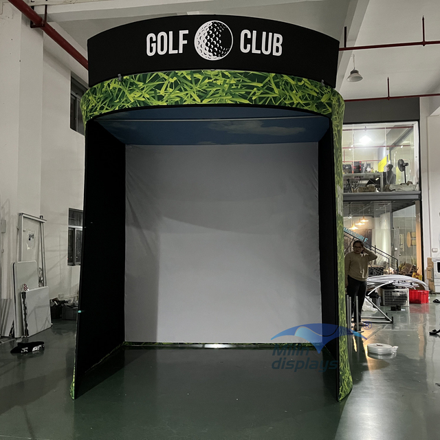 Light Weight Durable Outdoor Golf Simulators with High Quality Impact Screen Kit 10x10 FT Metal Golf Simulator Enclosure Tents