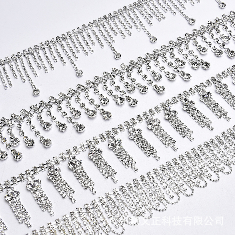 JFRT037 Wholesale Rhinestones Beaded Fringe Trim