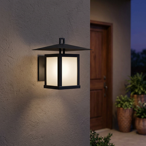 Applique murale LED extérieure étanche IP65 en aluminium et verre, style rétro, pour jardin, pilier, villa moderne, éclairage paysager - Product Image 3