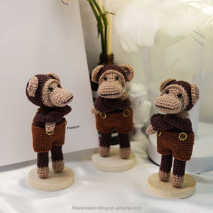 ตุ๊กตาผ้าถักลายลิง Pipi รูปสัตว์น่ารักทำจากผ้าฝ้ายนุ่มมากของขวัญสำหรับทุกวัย - Product Image 2
