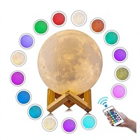 Lampe Lune Douce, Veilleuse Étoilée, Lampe d'Ambiance Planète pour Chevet, Décoration Luminousite Tactile pour la Maison