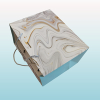 Sac cadeau de luxe exquis à motif de marbre Sac en papier commercial pour vêtements