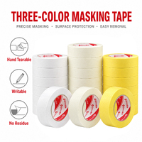 Ruban de masquage acrylique Ginnva pour décoration intérieure, papier crépon inscriptible simple face, 50m, pour revêtement mural intérieur/extérieur et joints