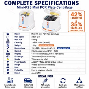Centrífuga de Laboratorio Científica <span class=keywords><strong>Digital</strong></span> LCD de 2500 rpm, Capacidad para 2 Placas PCR, 500xg RCF, para Tiras ELISA y Tubos - Product Image 6