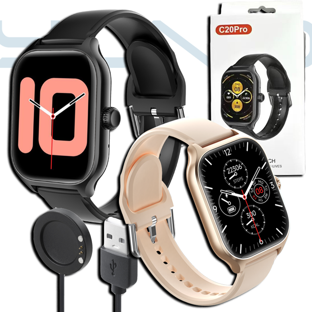Yuniq 2025 150Mah BT Call Music 1.73 Inch Unisex Smart Watch Steel Band Magnetic Charging Sport Heart Rate Monitor C20 Pro