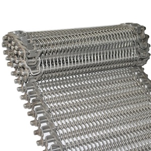 Tùy chỉnh kích thước SUS 304 316 dây lưới vận chuyển chuỗi tấm băng tải với vách ngăn, băng tải lò hầm - Product Image 1