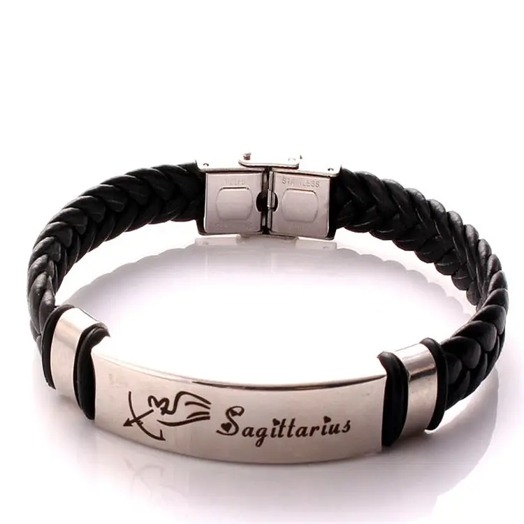 Factory OEM adjustable charm embossed men women genuine leather bracelets and decorative bracelets