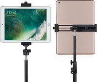 Adaptateur universel de fixation sur trépied pour iPad/tablette, vis 1/4 pouce, matériau ABS, compatible avec le lit et le bureau, rotation à 360 degrés, support de visualisation mains libres