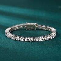 Chaîne Tennis Personnalisée en Argent Sterling 925 avec Moissanite Taille Princesse 4mm Style Hip Hop – Vente en Gros, Cadeaux