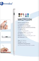Stylet actif WENKU 010H pour iPad, charge magnétique sans fil, type-C, rejet de la paume, détection de l'angle d'inclinaison, pointe remplaçable