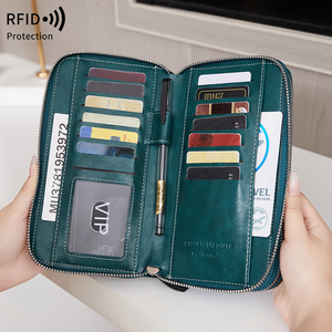 Portefeuille long pour <span class=keywords><strong>femme</strong></span>, double usage, anti-RFID, en <span class=keywords><strong>cuir</strong></span> souple, <span class=keywords><strong>porte</strong></span>-cartes, grande capacité, sac pour <span class=keywords><strong>femme</strong></span> - Product Image 2
