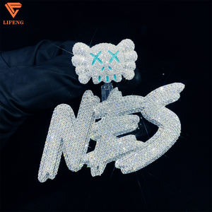 Подвеска-шарм в стиле хип-хоп с индивидуальным дизайном, круглая, с логотипом или именем - Product Image 2