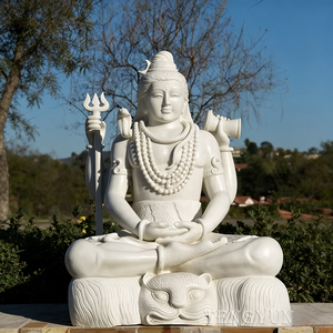 Grande Scultura Religiosa in Marmo Bianco, <span class=keywords><strong>Statua</strong></span> in <span class=keywords><strong>Pietra</strong></span> Scolpita del Signore Shiva - Product Image 1