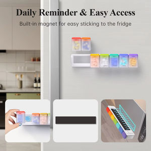 Kelas atas portabel 7 hari kasus pil bahan <span class=keywords><strong>Mental</strong></span> pengatur obat mingguan dengan tutup Snap - Product Image 5