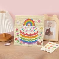Kit de Peinture Diamant SONGWOO 20x20cm, Dessin de Gâteau et de Desserts, Perles Rondes 5D, Art Alimentaire Mignon, Décoration Murale Encadrée pour la Maison, Cadeau, Peinture Diamant