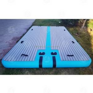 Série <span class=keywords><strong>de</strong></span> plates-formes gonflables flottantes originales avec pompe à air électrique à surface antidérapante pour lac, bateau, piscine, océan - Product Image 4