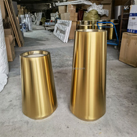 Décoration intérieure de luxe en acier inoxydable pot de plantes grand vase à fleurs/pot de fleurs en or pour plantes