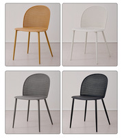 Chaises de jardin en plastique jaunes, style nordique moderne et simple, chaise empilable en plastique, chaise de salle à manger d'extérieur, résistante aux intempéries