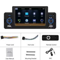 Stock UE Autoradio 5 pouces Podofo 1 Din CarPlay Android Auto Lecteur MP5 FM USB Charge rapide Unité centrale