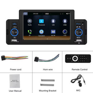 Stock UE Autoradio 5 pouces Podofo 1 Din CarPlay Android Auto Lecteur MP5 FM USB Charge rapide Unité centrale - Product Image 6